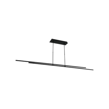 Modern black linear pendant light for kitchen island with integrated LED and slim profile design