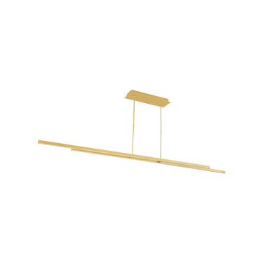 Modern brass linear pendant light for kitchen island with integrated LED and slim design