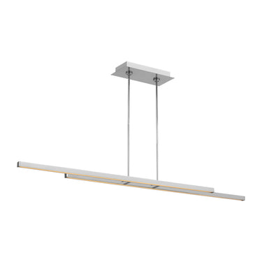 Stagger 60" linear LED suspension adaptable for sloped ceiling. Easy installation overhead light.