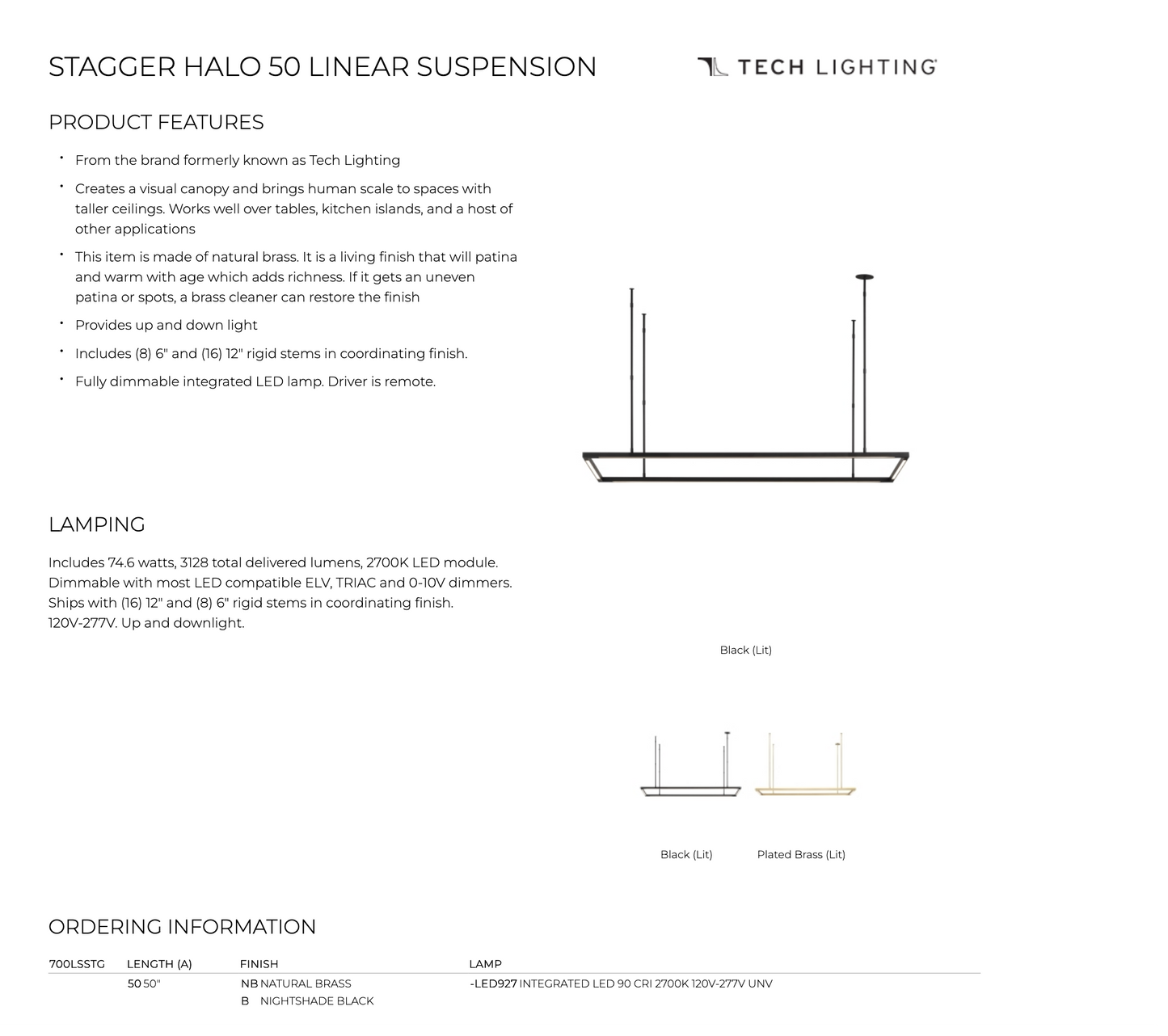 Stagger Halo 50 - Trendy Linear Suspension Lighting"
