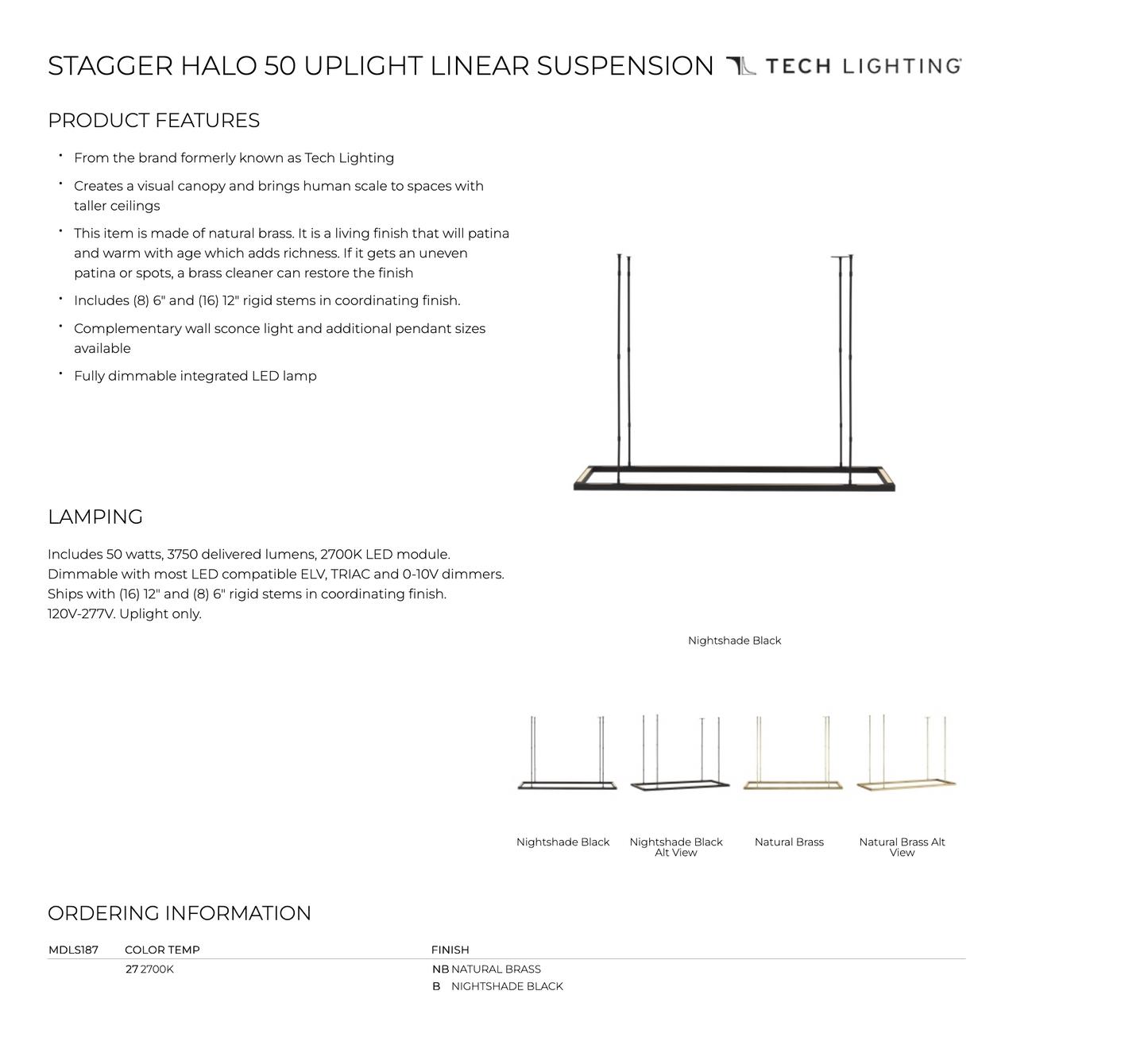 Stagger Halo Uplight Pendant - Commerial Lighting