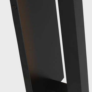 ETL-listed Medium Stagger wall lamp with backplate and warm 2700K LED illumination