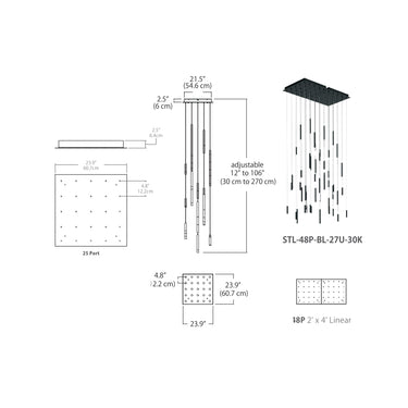 BlackJack Lighting Steelos 48" Linear Pendant Light