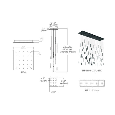BlackJack Lighting Steelos 96" Linear Pendant Light