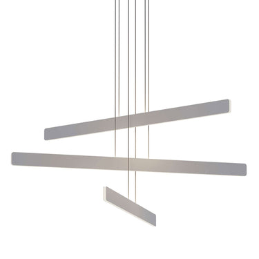 Minimalist multi-light pendant with thin suspension cables and black canopy