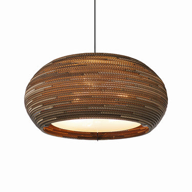 Ohio cardboard pendant light by Graypants in Natural, a rounded shade of layered recycled cardboard