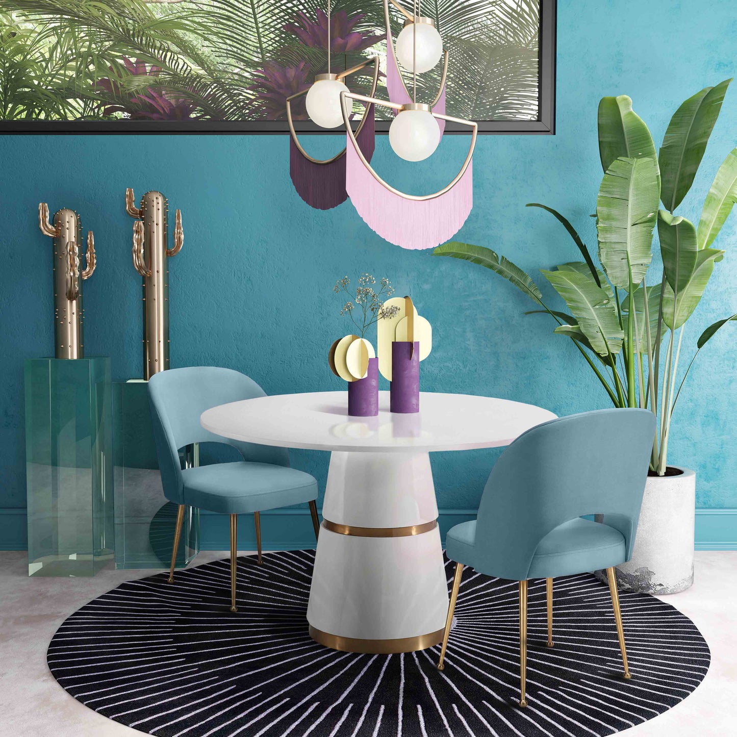 Tov Furniture Swell Sea Blue Velvet Chair