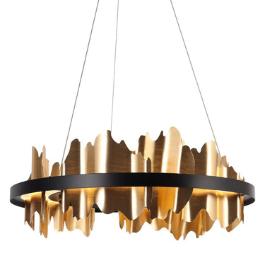 Synthienniser 23.5" Black & Gold LED Chandelier with Dimmable Lights 