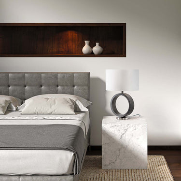 Nova of California Tracey Ring Table Lamp 24 Charcoal Gray Brushed Nickel