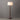 Nova of California Taper Floor Lamp Dark Walnut Wood Weathered Brass White Linen Shade