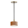 Nova of California Tambo Pendant Light Natural Ash Wood Weathered Brass