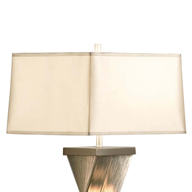 Nova of California Torque Accent Table Lamp 24 Espresso Wood Satin Nickel Hand Knotted Silvered Strings Linen Shade