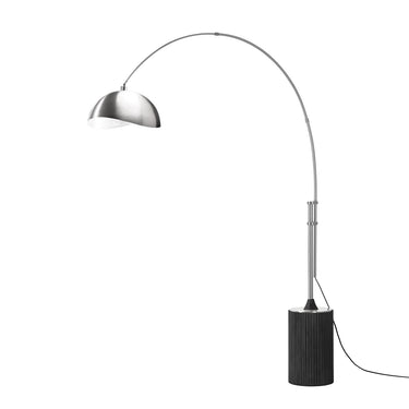 Nova Tambo Luna Bella Adjustable 1-Light Arc Lamp in Satin Nickel shade, Satin Nickel body, Black Oak base, photo 2