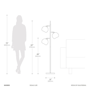 Nova Triplet 3-Light Floor Lamp, photo 5