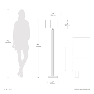 Nova Tambo Floor Lamp, Scallop Shade, photo 5
