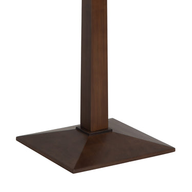 Nova of California Taper Floor Lamp Dark Walnut Wood Weathered Brass White Linen Shade