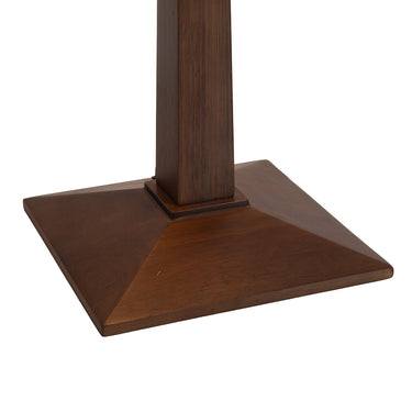 Nova of California Taper Table Lamp Dark Walnut Wood White Linen Shade