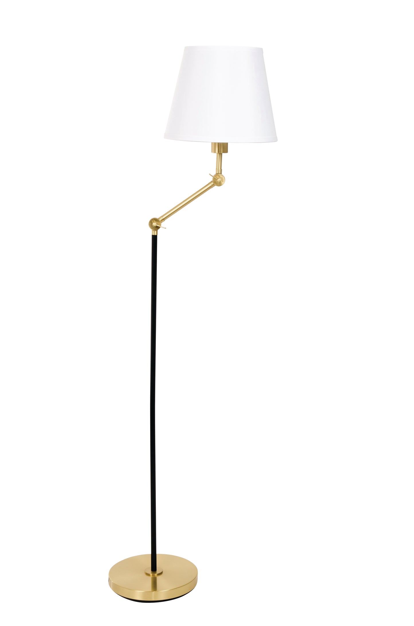 House of Troy Taylor Black and Brushed Brass adjustable Floor Lamp T400-BLKBB
