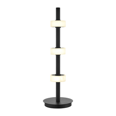 Finesse Decor Aluminum and Spanish Alabaster Table Lamp Black