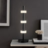 Finesse Decor Aluminum and Spanish Alabaster Table Lamp Black