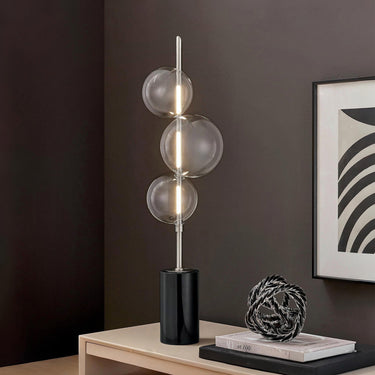 Finesse Decor Aluminum and Glass Table Lamp Satin Nickel