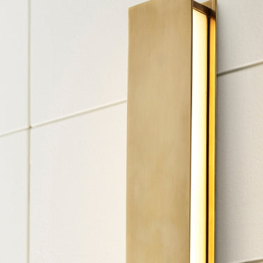 Modern bathroom wall sconce, Bau 24 model, showcasing up and down lighting.
