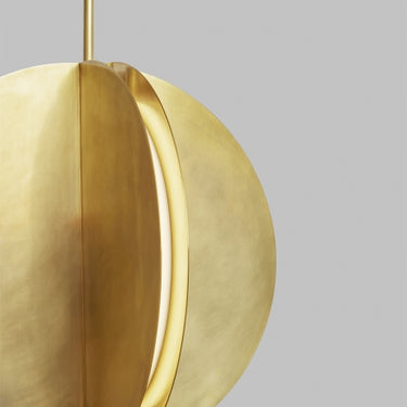 Dining Room Pendant Light | Bauhaus Style | Bau 18" by Visual Comfort | Natural Brass