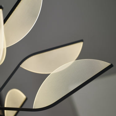 Belterra LED petals lit up, seen close against a soft gray backdrop