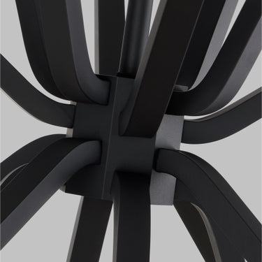 Lotus Flower Inspired Chandelier: Belterra 38" Matte Black Finish by Sean Lavin