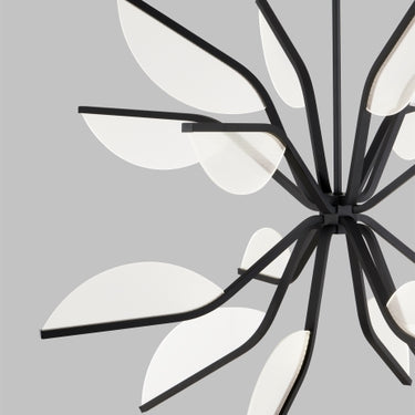 Modern Matte Black Belterra 38 Inch Chandelier: Elegant Lighting for Dining Room