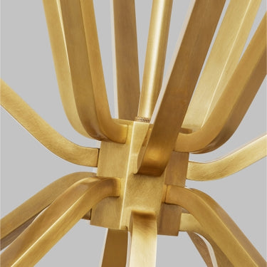 Artistic Brass Chandelier, Belterra 43", Natural Brass Finish, Foyer Lighting