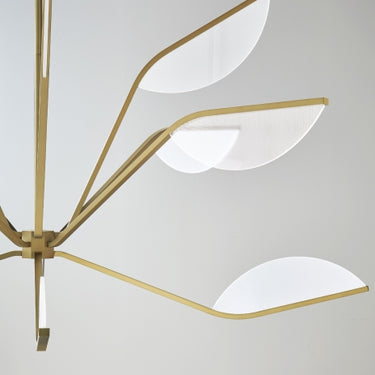 Dimmable LED Chandelier: Belterra 48" with Warm 3000K Light | Natural Brass