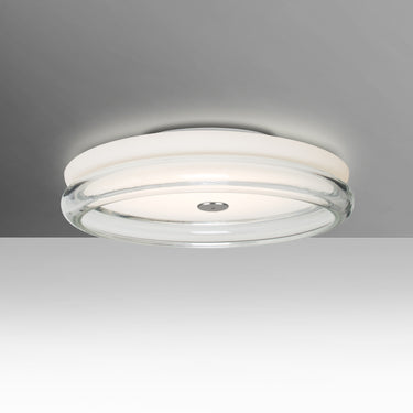 Topper 12 in Opal/Clear, straight-on | Besa Lighting