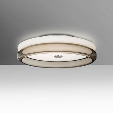 Topper 12 in Opal/Smoke, straight-on | Besa Lighting