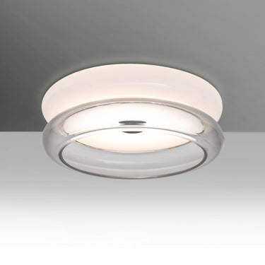 Topper 8 in Opal Glossy/Clear, straight-on | Besa Lighting
