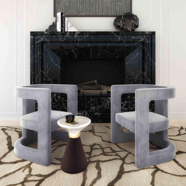 TOV Ada Performance Velvet Accent Chair Grey - ON FINAL SALE