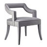 TOV Tiffany Performance Velvet Dining Chair Grey