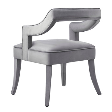 TOV Tiffany Performance Velvet Dining Chair Grey