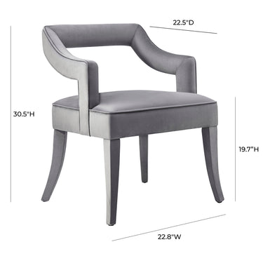 TOV Tiffany Performance Velvet Dining Chair Grey