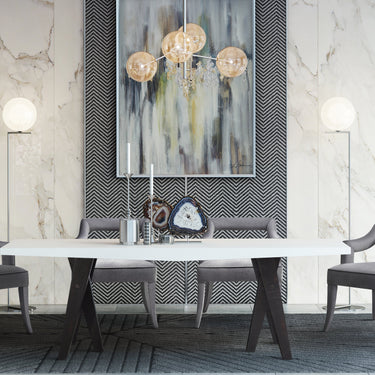 TOV Tiffany Performance Velvet Dining Chair Grey