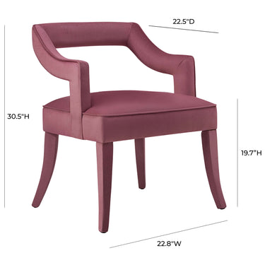 TOV Tiffany Performance Velvet Dining Chair Pink