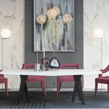 TOV Tiffany Performance Velvet Dining Chair Pink