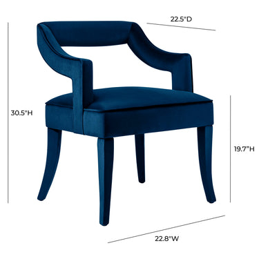 TOV Tiffany Performance Velvet Dining Chair Navy