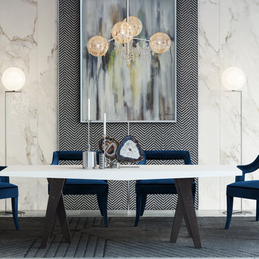 TOV Tiffany Performance Velvet Dining Chair Navy
