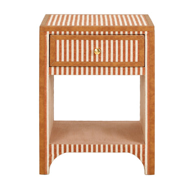TOV Kora 18" Cotton Jute 1-Drawer Conrtact-Grade Nightstand Terracotta