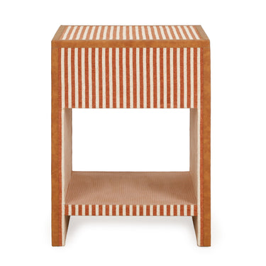 TOV Kora 18" Cotton Jute 1-Drawer Conrtact-Grade Nightstand Terracotta