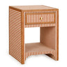 TOV Kora 18" Cotton Jute 1-Drawer Conrtact-Grade Nightstand Terracotta