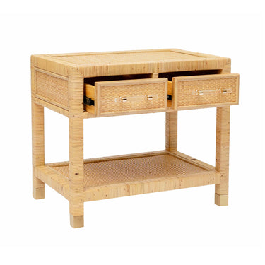 TOV Amara 25" Natural Rattan Nightstand Natural