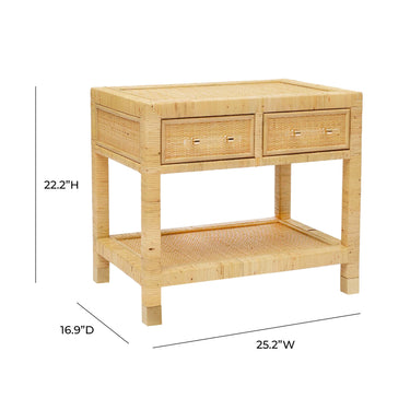 TOV Amara 25" Natural Rattan Nightstand Natural