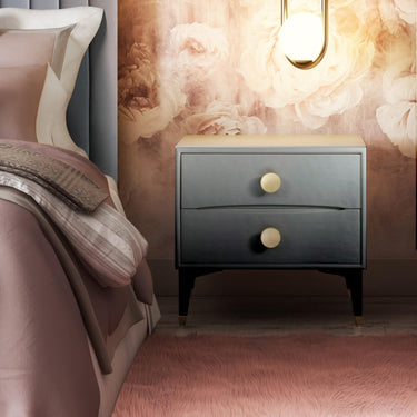 TOV Divine 25" 2-Drawer Nightstand Grey